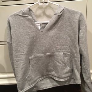 Grey cropped hoodie